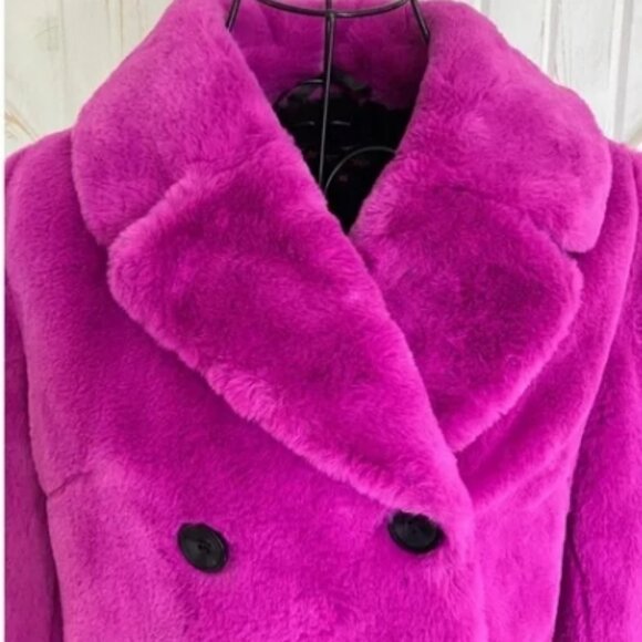 Betsey Johnson Fuchsia Women's Faux Fur Jacket 🆕SHIPS FAST⌚📦🏃💨🚚 - Picture 8 of 16